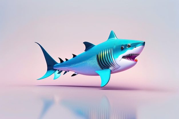 Cool colorful shark conceptai generated