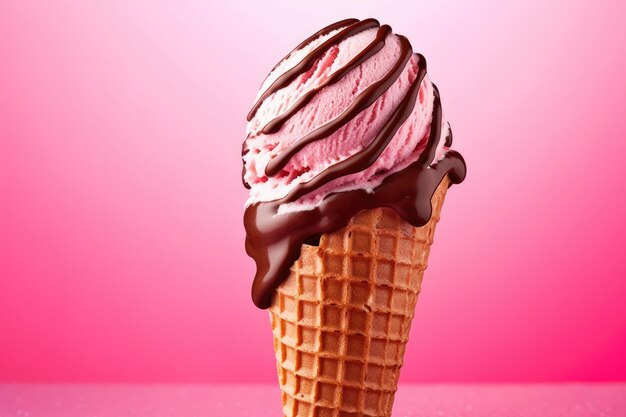 Cool Cones Pink Summer Ice Cream Scene