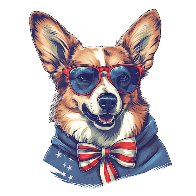 Cool corgi dog in sunglasses