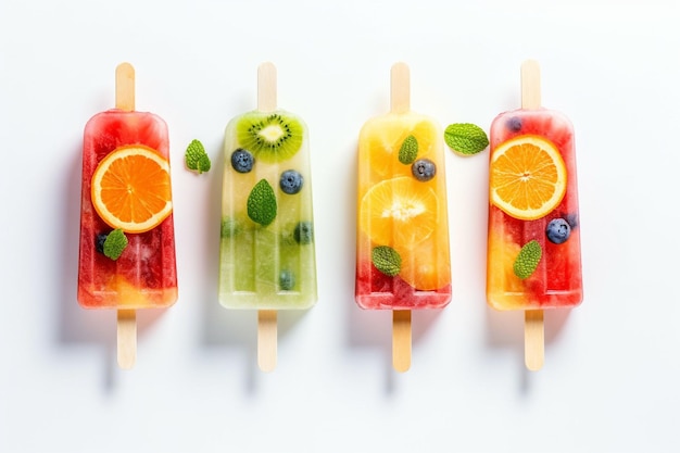 Photo a cool and creamy popsicles dessert to savor on a hot day