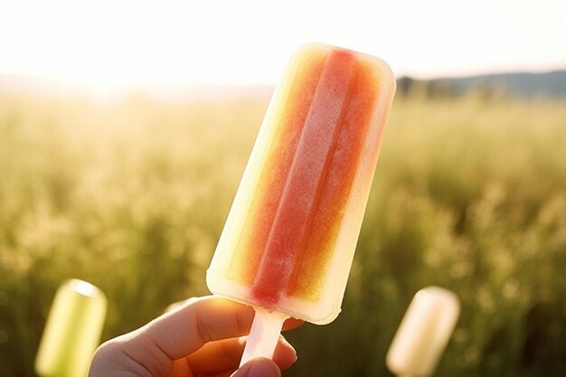 Foto un dessert fresco e cremoso da gustare in una giornata calda