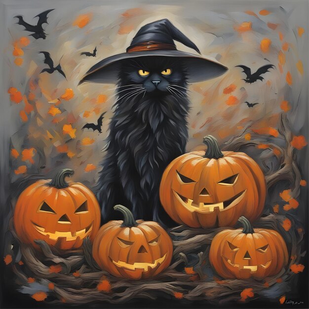 Cool design for Halloween day painting image