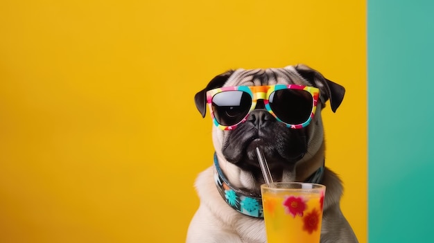 Cool dog with sunglasses