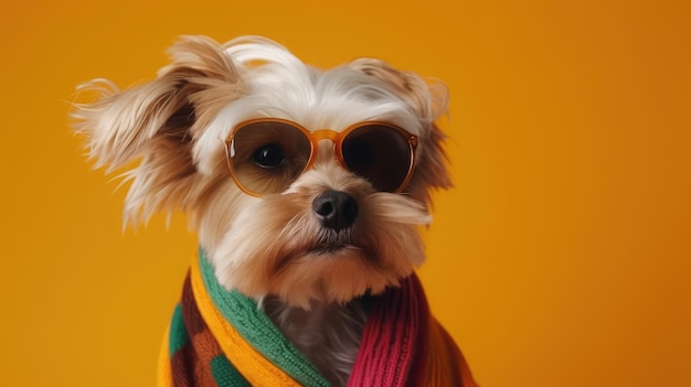 Cool dog with sunglasses