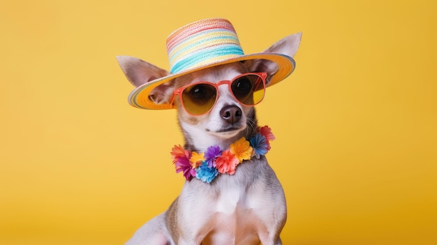 Cool dog with sunglasses