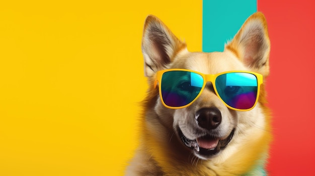 Cool dog with sunglasses