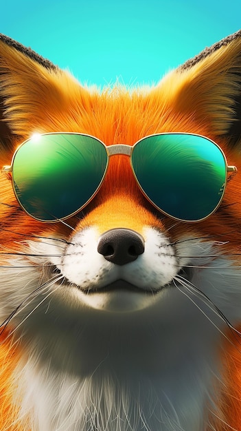 Photo cool fox wearing sunglasses 8k
