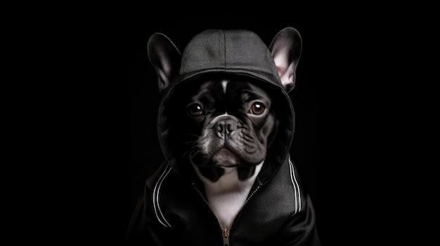 Cool french bulldog Illustration AI GenerativexA