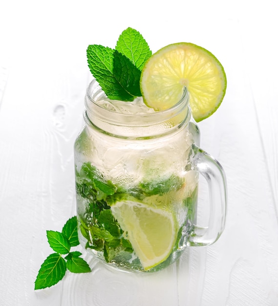 Cool freshly made lemonade mint lemonade