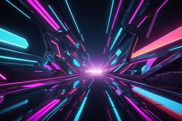 Cool futuristic abstract background with shining neon lights