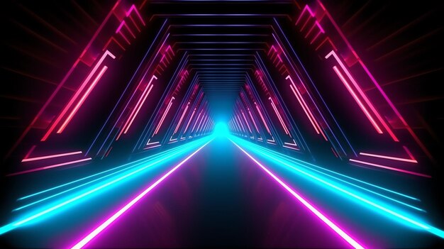 Cool geometric triangular figure in a neon laser light great for backgrounds and wallpapers