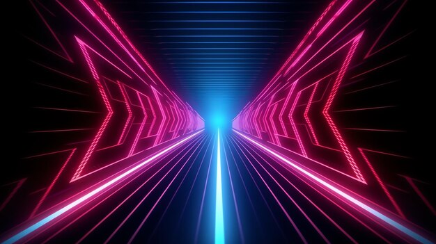 cool geometric triangular figure in a neon laser light great for backgrounds and wallpapers