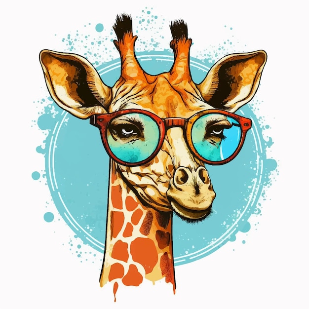 Cool giraffe funny animal cartoon