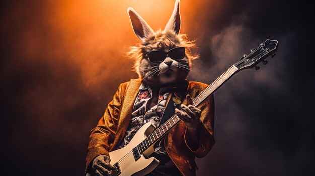 Cool gitarist Rabbit Rocking Outquot