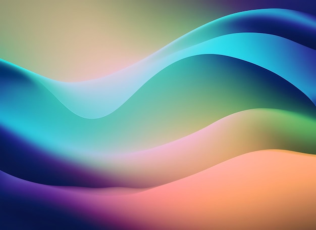 Cool Gradient Colors Blend Together Smoothly to Create Calming Abstract Waves Background