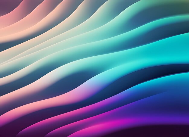 Cool Gradient Colors Blend Together Smoothly to Create Calming Abstract Waves Background