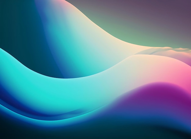 Cool Gradient Colors Blend Together Smoothly to Create Calming Abstract Waves Background