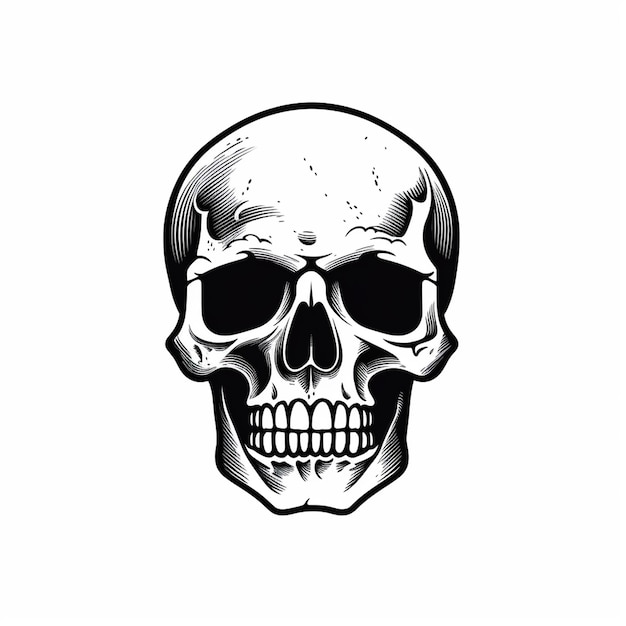 Photo cool hand drawings ghost cow skull logo skull head logo piston skull logo human male skull