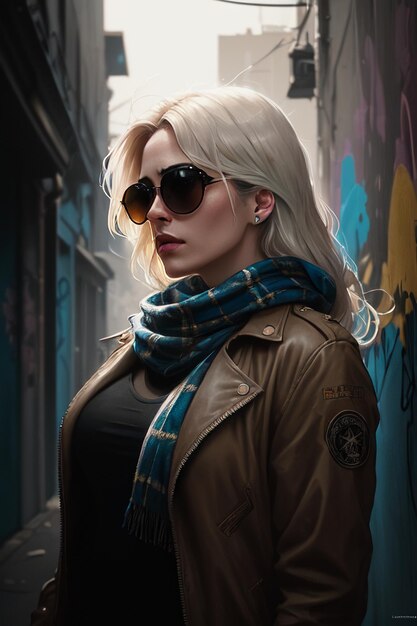 Cool handsome cartoon girl wallpaper background illustrationsbeautiful figures wearing sunglasses