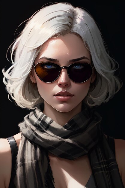 Cool handsome cartoon girl wallpaper background illustrationsbeautiful figures wearing sunglasses