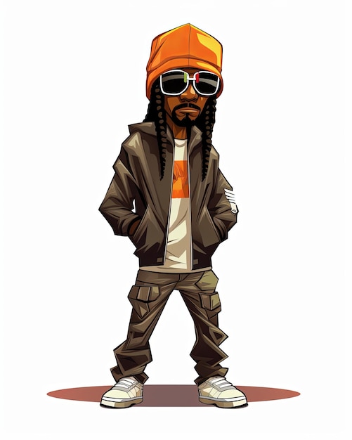 Photo a cool hip hop cartoon figure vector design