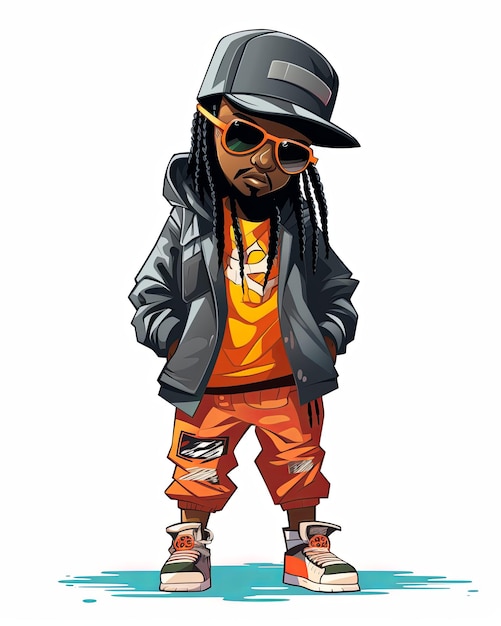 a cool hip hop cartoon figure vector design