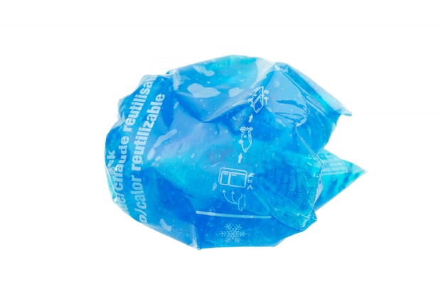 Foto gel fresco e caldo del pacchetto isolato su bianco
