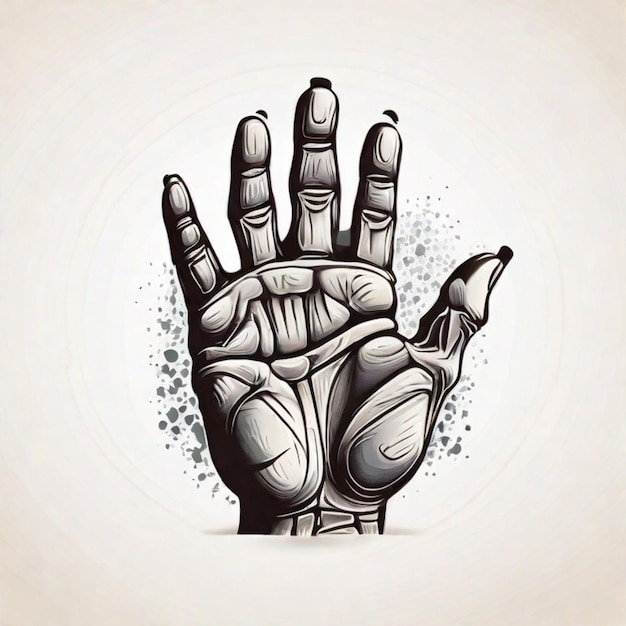 Foto cool lepra hand logo met witte achtergrond