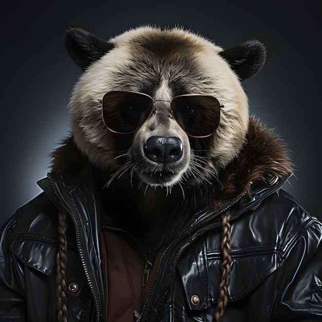 Cool Mafia Gangster Bear met een jas en een zonnebril