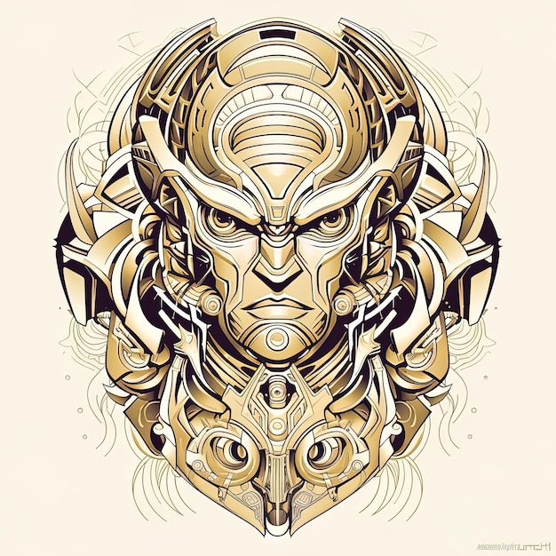 cool man face graphic design illustration
