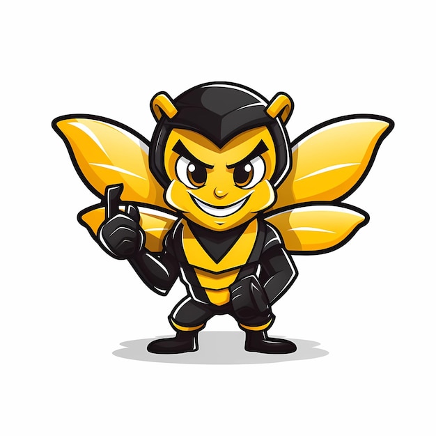 cool mascot logo bee with sword