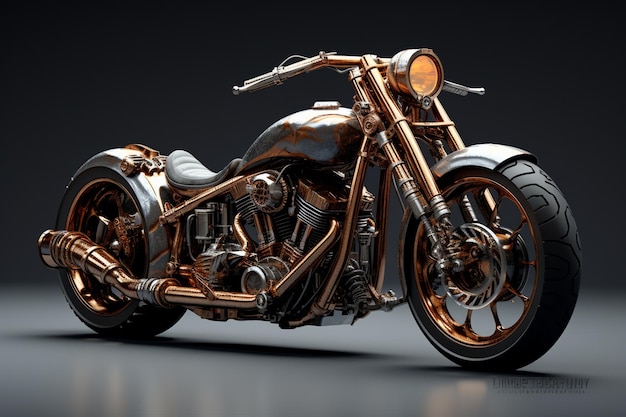 Cool motorcycle in studio