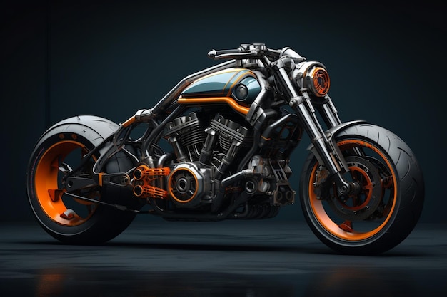 Cool motorcycle in studio