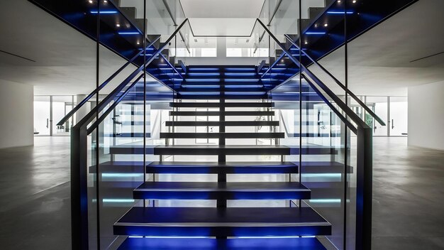 Cool staircase with lights in a modern building