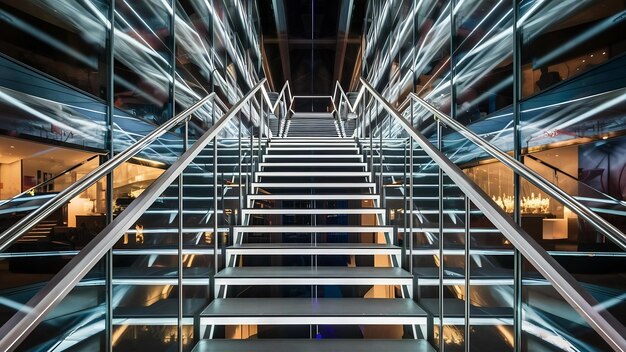 Cool staircase with lights in a modern building