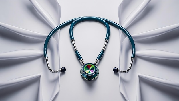 Cool stethoscope with white background