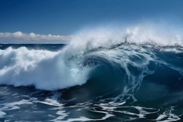 クールなサーフィン、クラッシュ、水、自然、青い海、海、液体、波、生成 AI