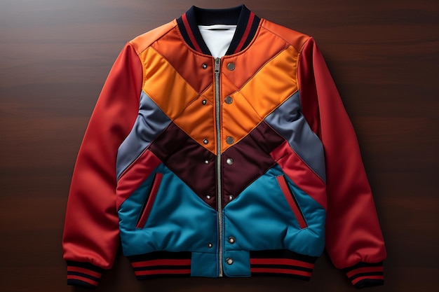 Cool varsity jacket top view