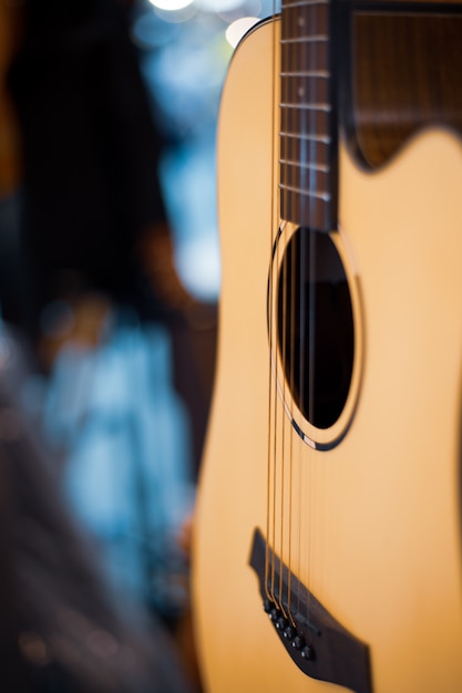 Cool vintage Retro guitar style close up