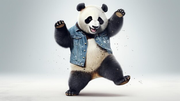 Cool vrolijke cartoon stijl panda dansen salsa