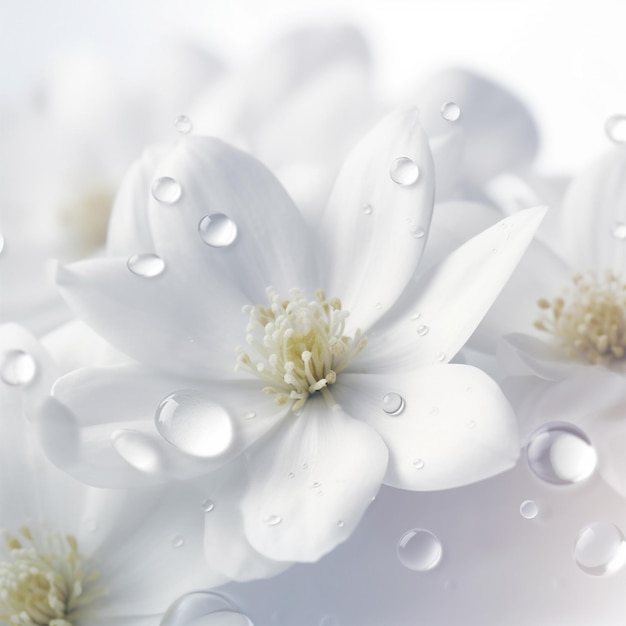 Photo cool wallpaper material from white flower portrait