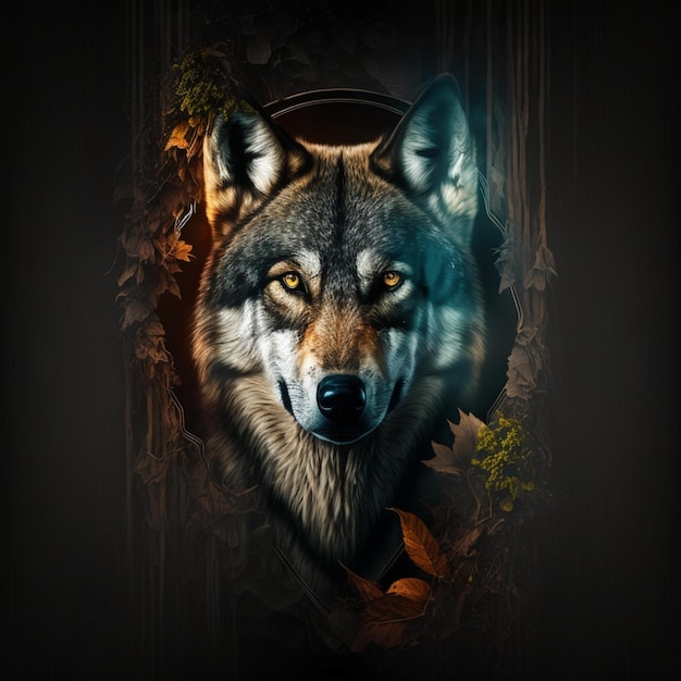 Cool wolf illustration design