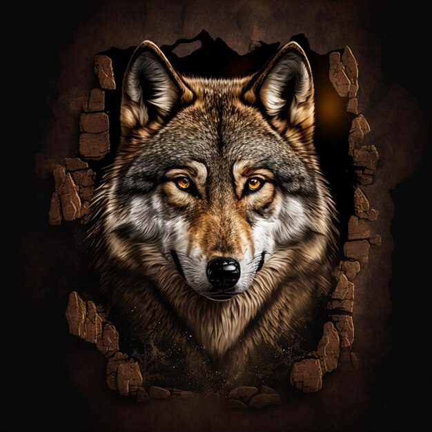 Cool wolf illustration design