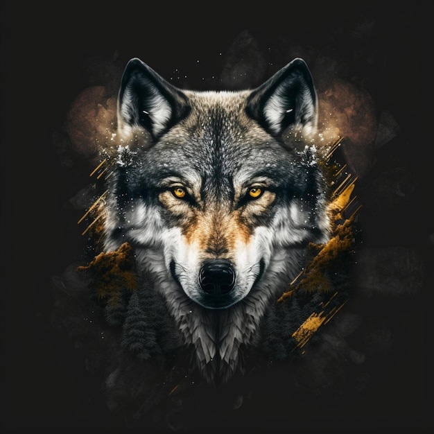 Cool wolf illustration design