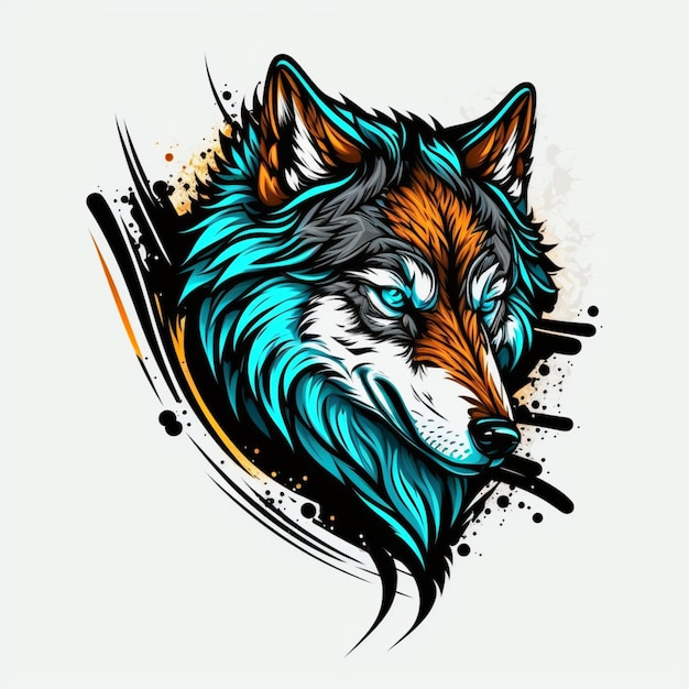 cool wolf logo vector illustration