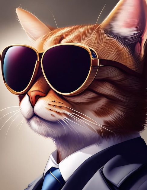Coole kat met zonnebril
