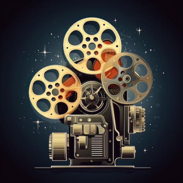 Coole retro filmprojectorposter