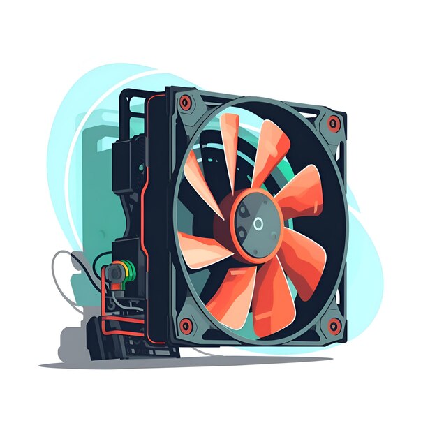 Cooling fan Cooler for computer or laptop illustration