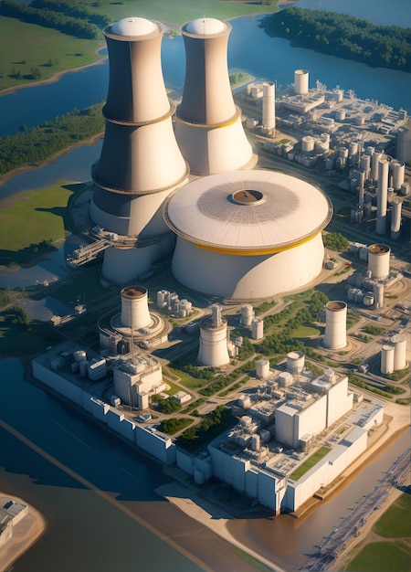 사진 원자력 발전소 또는 갈탄 발전소 평면도의 냉각탑