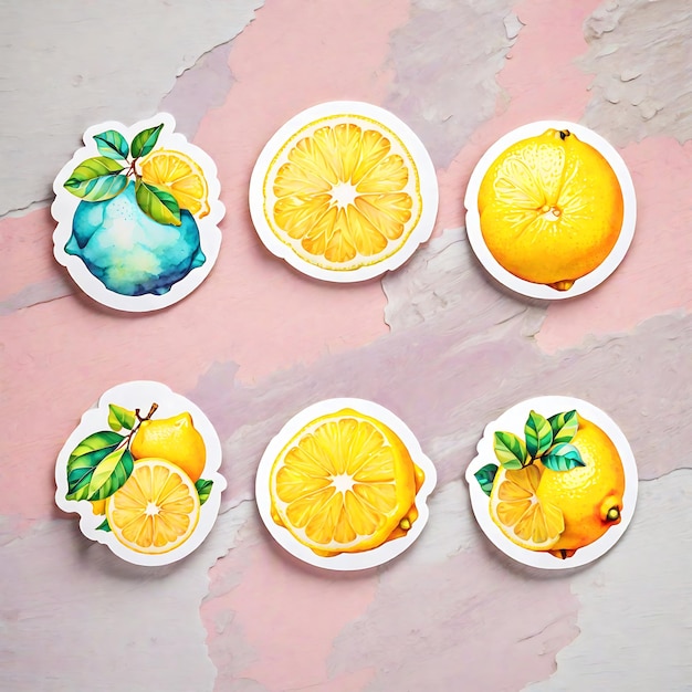Photo the coolness of lemons stickers with a refreshing aroma